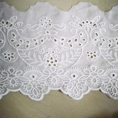 China H-006 polyester breathable yoryu chiffon embroidered lace trim fabric for apparel decoration for sale