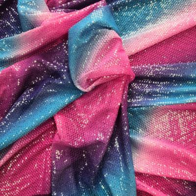 China D-783A 2021 LASTEST DIGITAL RAINBOW PRINT 5MM SEQUIN EMBROIDERY FABRIC FOR DRESS for sale