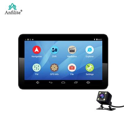 China Car navigation driving recorder 7 inch car Android GPS navigation with dash cam BT AVIN wifi auto with rear view camera navigators Spain France Eu map for sale