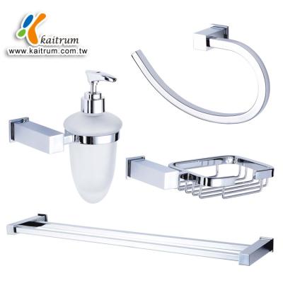 China Sustainable Modern Style Square Zinc Bathroom Fittings Set for sale