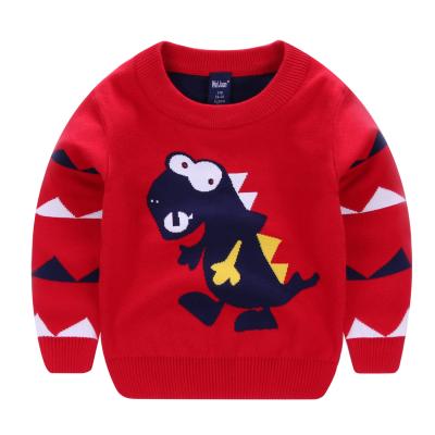 China 2020 winter hooded anti-pilling cotton hotsale knit jacquard dinosaur baby boy clothing sweater for sale