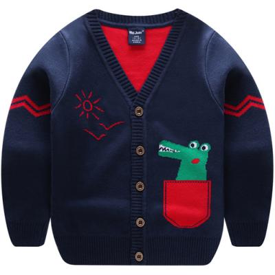 China 2020 hotsale good quality outerwear cardigan breathable winter knit jacquard dinosaur baby boy clothes sweater for sale