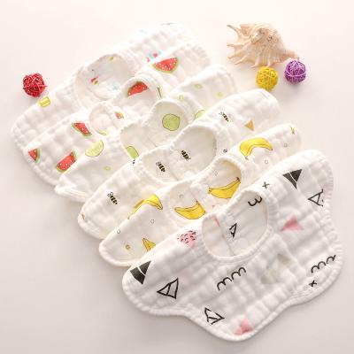 China 100%cotton Phthalate Free Jacquard Eversoft Breathable Circle Gauze Eco Friendly Baby Bib for sale