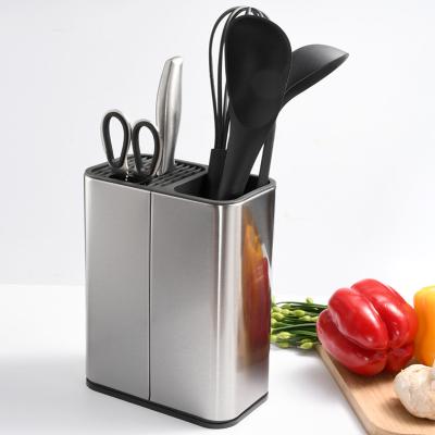 China New Designed Sustainable Hot Selling Plastic Kitchen Household Knife Rack Tool Holder Utensil Storage for sale