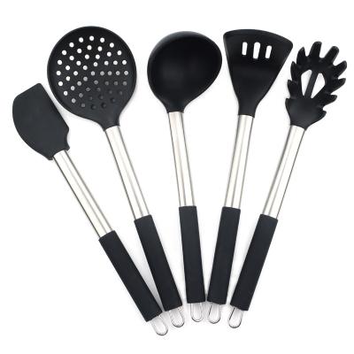 China Sustainable Silicone With Stainless Steel Handles 9 Piece Cookware Set for sale