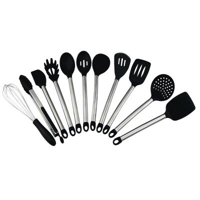 China Sustainable High Quality Heat Resistant 12 Piece Kitchen Utensil Set Cooking Tools With Stainless Steel Handle for sale