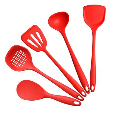 China Sustainable Silicone Utensil Cooking Sets Kitchen Tool 5-Piece Set Spatula Spoon Kitchen Product Combination for sale