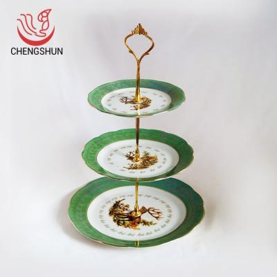 China Sustainable Unique Color Wedding Cake Stand Ceramic for sale