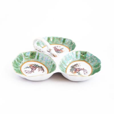 China High Quality Sustainable Ceramic Dish Creative Fruit Ceramic Divided Dish For Home for sale