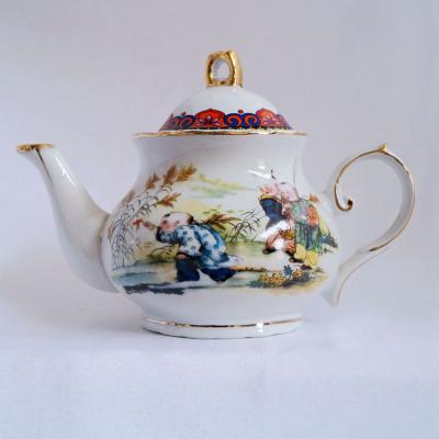 China Viable 9 Inch Ceramic High Quality Classic Chinese Style Teapot Coffee Pot for sale