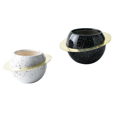 China Modern New Design Mini Planet Ceramic Flower Pot Cute Succulents Flower Pots For Planting for sale