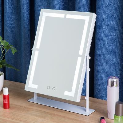 China Convenient Desk Led Dressing Table Mirror For Make Up Light Touch Sensor Mirror With Stand for sale