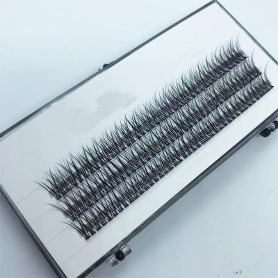 China Wholesale 8-14mm Natural Long Lashes Premade Private Label Fishtail Lashes and Cute Custom Box for sale