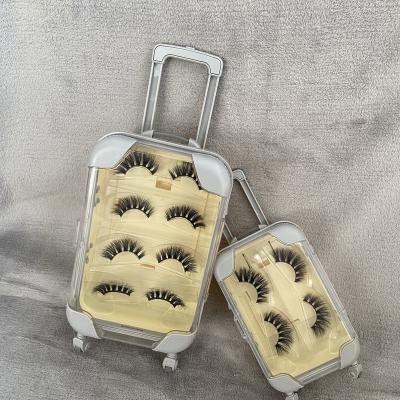 China super slim & New 2021 soft strip luggage cases eyelash packinf box for 25mm 3d mink lashes wholesale seller 25mm mink lashes for sale