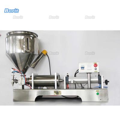 China Semi Automatic APPAREL Hopper Heated Tomato Sauce Honey Filling Machine With Mixer for sale