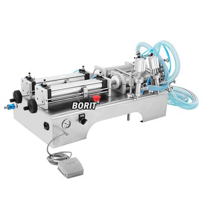 China CLOTHING Semi Automatic Double Nozzle 500ML Mineral Water Bottle Filling Machine High Speed ​​Automatic Liquid Oil 100ML 1000ML for sale