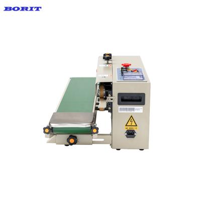 China FRD-1000 Continuous CLOTHING Tape Sealer And Bag Sealing Machine With Steel Printing Date Printer for sale