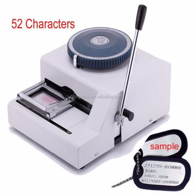 China Small Stainless Steel Handheld PET Tag Embossing Machine with 52 Characters, Metal License Plate Dog Tag Embossing Machine for sale