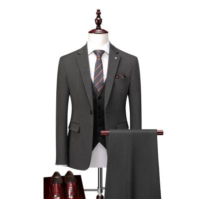 China 2021 new breathable suit men's wedding slim and handsome three-piece men's wedding men's suit set for sale