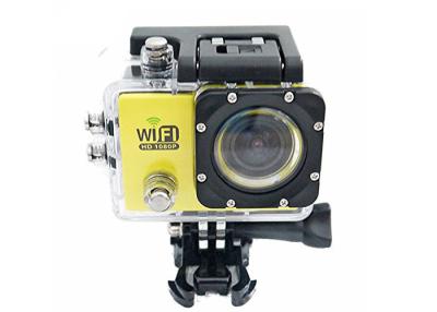 China Yellow Waterproof P2P Sports HD DV Camera with Detachable 900mA Battery for sale