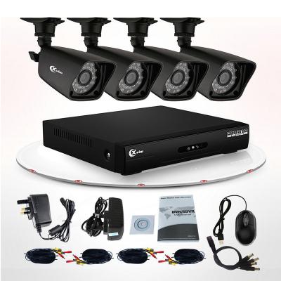 China Vandal Proof 24 LEDs IR CCTV Security Camera 8CH DVR Kit / Security Camera Kits for sale