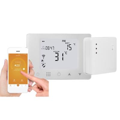 China Digital Smart Home Wifi Thermostat with Android and IOS App Control White Color Wireless Boiler Temperature Controller Smart Thermostat Regulator with White Backlight for sale