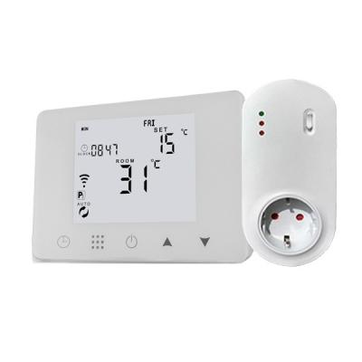 China Digital Smart Home Wifi Thermostat with Android and IOS App Control Smart Thermostat 220v Controller with Receiver Plug for Heating Cable Heating Foil Foil Heating Mat for sale