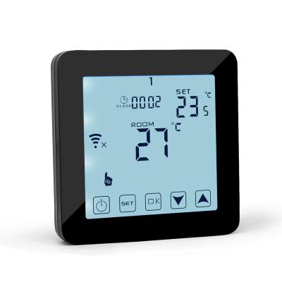 China Modern Alexa Echo Speaker Control Wifi Smart Room Floor Heating Touch Screen Thermostat for sale