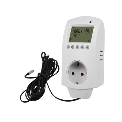 China Modern 220v Eu Plug Digital Temperature Controller With External Sensor For Heating Element Thermostat for sale