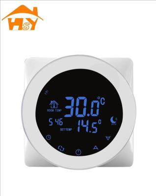 China Auto Air Conditioner Thermostat Hysen HY312 Round Touch Screen Wifi Thermostat For Electric Floor Heating System HY312 for sale