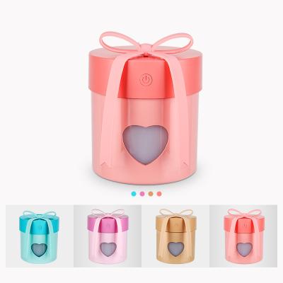 China Gift Box Air Humidifier with Fan and Led Night Lamp Mini Gift Box USB Hot Selling Air Humidifier with Led Light and Fan for Air Regenerate Cool Mist for sale