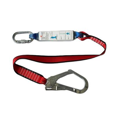 China Construciton Work Placing Safety Harness Lanyard Polyester Safety Harness Lanyard With Energy Absorber for sale