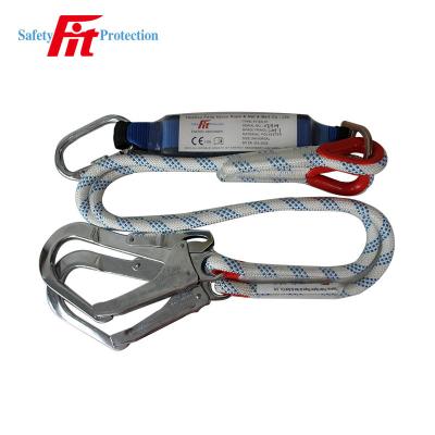 China Constructiton Work Positioning Safety Body Harness Double Lanyard With Energy Absorber for sale