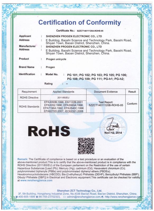 Rohs - Shenzhen Progen Electronic Co., Ltd