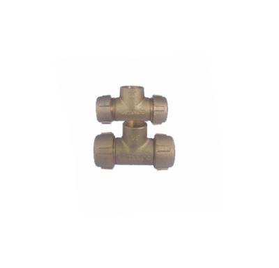 China Long Durable Style Pipe Fittings Columnar Brass Copper T Joint for sale