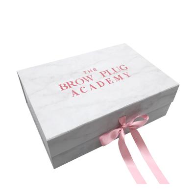 China Recycled Materials Sliver Gift Boxes Packaging Custom Printing Large Cardboard Luxury Wig Hair Magnetic Collapsible Flip Top Cosmetic Box for sale