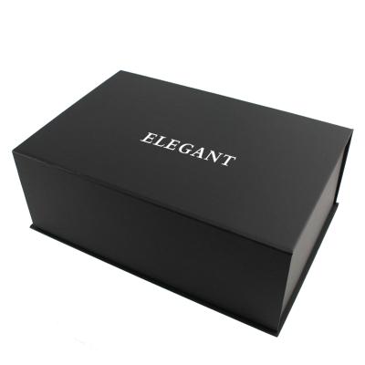 China Recycled Materials Black Logo Magnetic Closure Foldable Rigid Luxury Custom Large Cardboard Paper Gift Packaging Shoe Box for sale