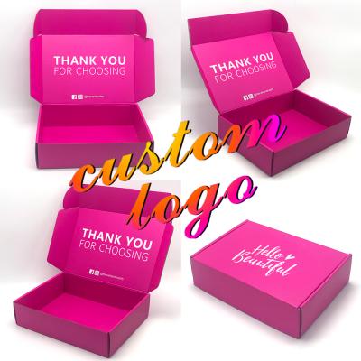 China Recycled Materials Custom Printed Corrugated Pink Cosmetics Skin Care Box Packaging Mailer Boxes Custom Logo For Packaging for sale