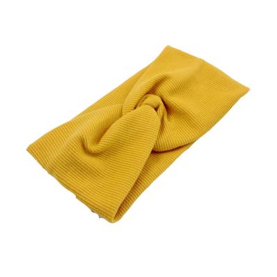 China Knot Friendly Material Elastic Headbands Sweat Absorbent Solid Color Headband For Women Baby Girl Fashion Cotton Cross Hair Accessories for sale