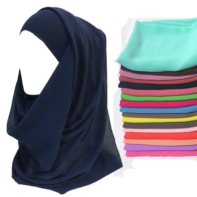 China Simple Solid Plain Bubble Chiffon Scarf Wraps Shawls Muslim Hijabs Scarves for sale