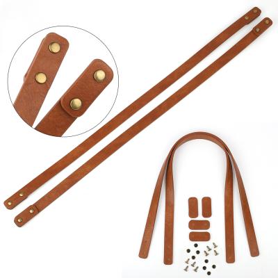 China Faux Leather Faux Leather 60cm Long Making Bag Handles With Tags On Ends And Free Rivets Providing For Bag Straps Replacement for sale