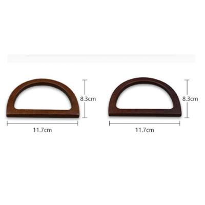 China 11.7*8.3CM Wooden D Shaped Wooden Handle Color Dinner Hand Patchwork Bag Wrist Handle for sale