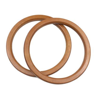 China Wholesale Durable O-Ring 14cm Series Wood Strap Handle High Quality All Classic Solid Wood Handmade DIY Wooden Handle For Handbags for sale