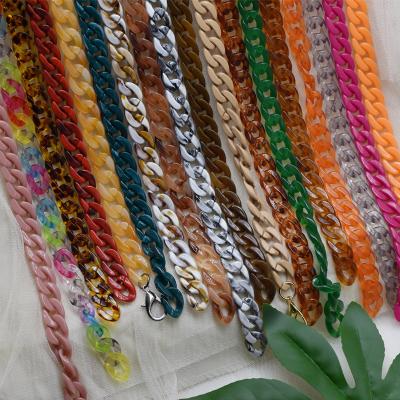 China 1Pcs DIY Eco-friendly Fashion Colorful Shoulder Bag Straps Handle Detachable Acrylic Chain Fish Bone Plastic Strap Bags Accessories For Women for sale