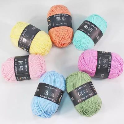 China 50 Grams/Ball Baby Milk Eco-Friendly Cotton Yarn For Hand Knitting Sewing Colorful Eco-dyed Crochet Wool Worsted Yarn DIY for sale