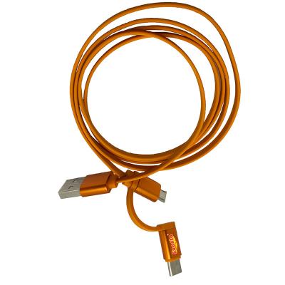 China Custom MP3/MP4 Player PD Phone 2 In 1 Data Cable Band Fast Charging Micro Usb Type C To Usb c Charger Cable for sale