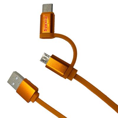 China MP3 / MP4 Player Free Sample USB Cable 3.3 Ft Usb Fast Charging And Micro Type C Connector 2 In-1 Design for sale