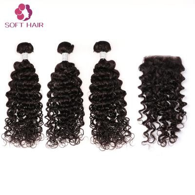 China Wholesale Cheap Peruvian Water Wave Hair Bundles Water Wave Virgin Human Hair Weave Bundle With Closure For Black Women for sale