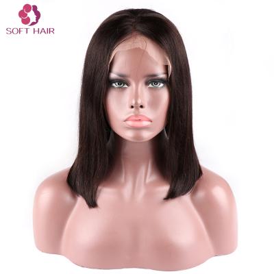 China Silky Straight Wave 8 Inch Short Bob Wig Cut Brazilian Hair Lace Front Wig Miami for sale