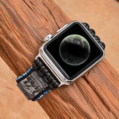 China Easy Installation Exclusive Smartwatch Zebra Stones Apple Watch Strap Bohemian Contracted Style Strap 38/42/44 mm Apple Watch Band for sale